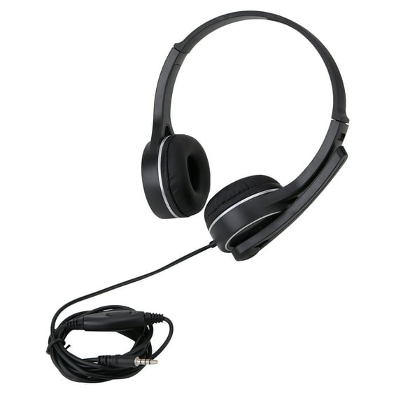 Stereo PC Headset, 3.5mm Connection, In-Line Control For Volume, Adjustable Mic Boom- For Pc, Mac- & Tablets, For Classroom, Home Or Office