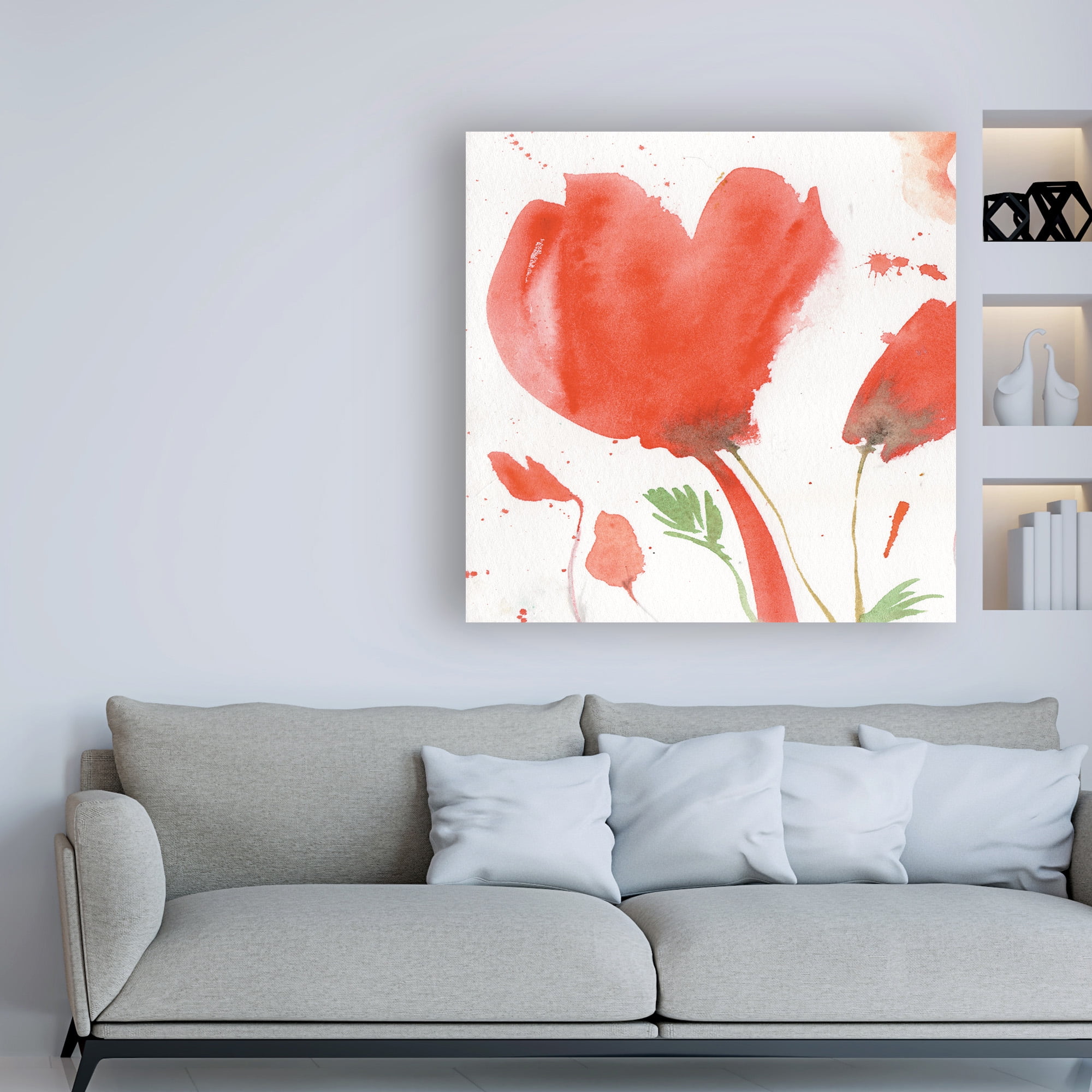 Trademark Fine Art 'Crimson Poppies Abstract 1' Canvas Art by Sheila Golden