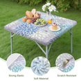 thumbnail image 4 of Blue Floral Leaf Pattern Square Fitted Tablecloth with Elastic Edge,Square Table Cover,Washable Elastic Table Cover for Home Kitchen Party Decor 36"x36", 4 of 6