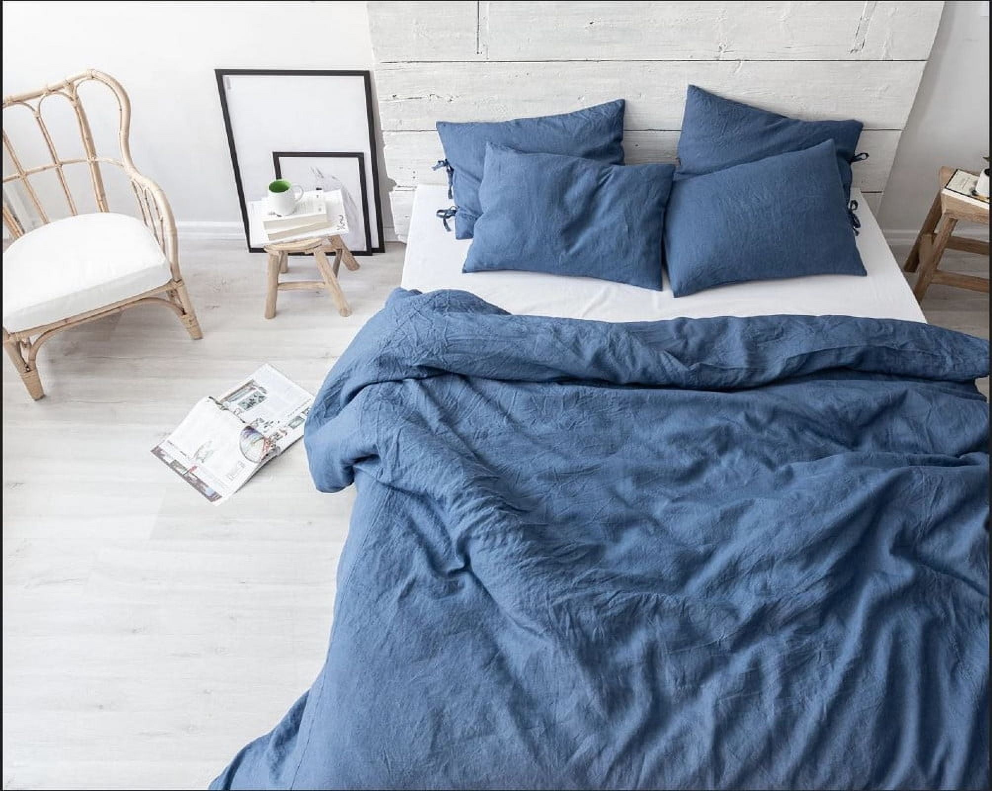 Pavish Export Washed Cotton Duvet Cover Sea Blue Twin Ultra Soft 100% Cotton Solid Color