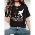 thumbnail image 1 of Women's Fashionable Cupid's Arrow Print T-Shirt For Valentine's Day - Casual Short Sleeve Crew Neck Top - Lightweight & Breathable For Spring & Summer Wardrobe, 1 of 7