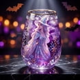thumbnail image 5 of SHJHENG Halloween Witch Floral Themed Wine Glass With Gold Rim Decorative Drinking Glass Elegant Glass Cup Ideal Gift For Festival 420ml, 5 of 7