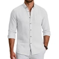 thumbnail image 2 of COOFANDY Men' Linen Shirts Casual Button Down Shirt Long Sleeve Cotton Linen Shirts for Men Summer Beach Outfits, 2 of 6