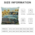 thumbnail image 5 of JRXY Vintage Truck Throw Pillow Covers Abstract Sunflower Spring Farmhouse Natural Country Style Blue Soft Short Plush Washable Living Room Couch Home Sofa Bed Zipper Decor Pillow case 24x24in, 5 of 5