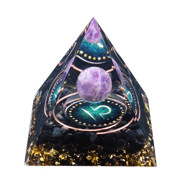 Generador de energía de chakra Reiki de cristal de pirámide de orgonita natural (Libra) Ehuebsd Libre de BPA