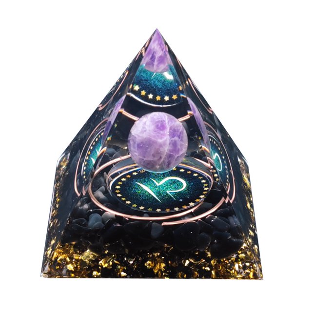 Generador de energía de chakra Reiki de cristal de pirámide de orgonita natural (Libra) Tmvgtek Para estrenar
