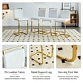 thumbnail image 6 of TesNus Counter Height Bar Stools Set of 2 White Faux Leather Modern 25 Inch Gold Legs for Kitchen, 6 of 8