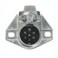 thumbnail image 3 of TORQUE 2 PCS of 7-Way Round Wiring Harness Vehicle-Side Socket, SAE J560 Style Die-Cast Zinc Housing, 7 Pin Round Connector for RV Semi Truck Trailer (TR15720), 3 of 5