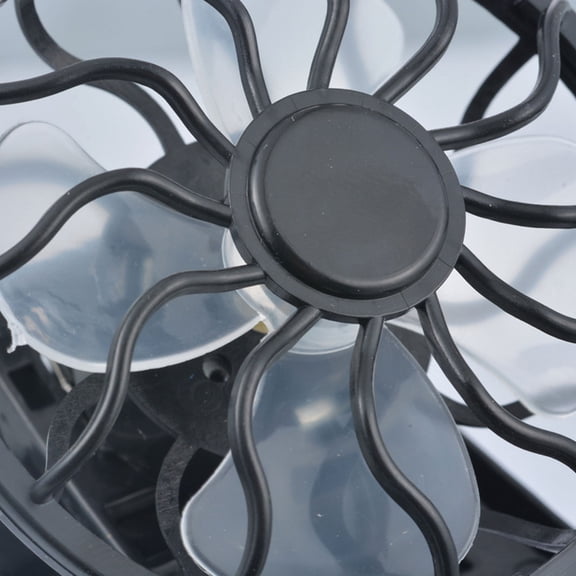 YUNLIGHTS Black Solar Powered Fan with Easy Clamp for Office Desk Cooling, Energy Efficient and Portable Design