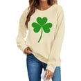 thumbnail image 4 of St. Patrick's Day Sweatshirt for Women Crewneck Long Sleeve Classic Solid Shamrock Graphic Relaxed Fit Comfy Cotton Blend Irish Holiday Clothes, 4 of 6