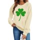 thumbnail image 2 of TaTaai Women Casual St Patrick's Day Printed Crew Neck Long Sleeve No Hood Sweatshirt Ladies Spring Daily Office Street Wear Soft Comfortable Machine Washable Stylish Top Gift, 2 of 6
