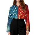 thumbnail image 4 of 250 Years Anniversary Tshirts for Women Button Down Long Sleeve Tops Summer Flag Graphic Shirt Casual 250 Years Anniversary Tee Top, 4 of 5