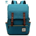 thumbnail image 2 of Deago Vintage Laptop Backpack For Women Men Travel Backpack with USB Charging Port Fashion Rucksack Fits 15.6" Notebook (Peacock Blue), 2 of 7