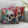 thumbnail image 3 of COMIO Pillow Cover Watercolor Flower Peony Pen Boho Skull Pattern Throw Pillow Case Cushion Cover Pillowcase for Sofa Home Bed Decorative, 3 of 5