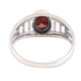 thumbnail image 3 of NOVICA Artisan Handmade Garnet Single Stone Ring .925 Sterling Silver with Onecarat India Birthstone Gemstone 'Vibrant Dazzle', 3 of 6