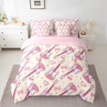 thumbnail image 2 of Manfei Cartoon Guitar Bedding Twin Size, Kawaii Bowknot Bedding Sets Twin Size, Princess Style Reversible Comforter Sets with Sheets, Super Cozy Room Decoration, 7-Piece, 2 of 6