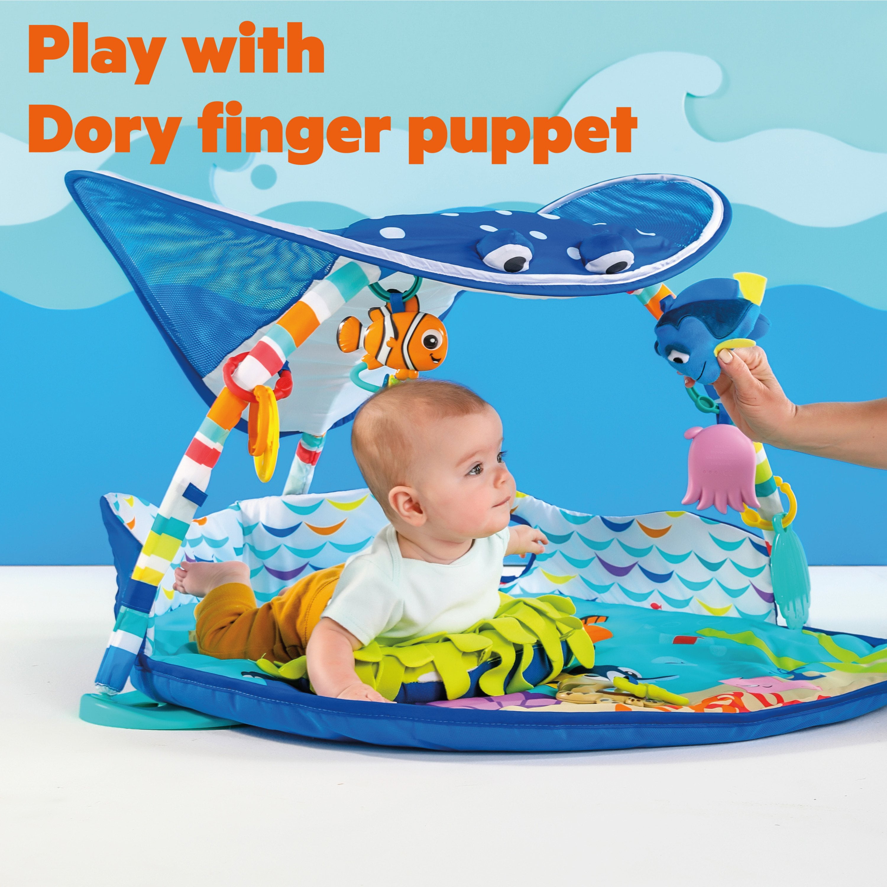 Download Bright Starts Disney Baby Finding Nemo Mr Ray Ocean Lights Amp Music Gym Ages Newborn Walmart Com Walmart Com