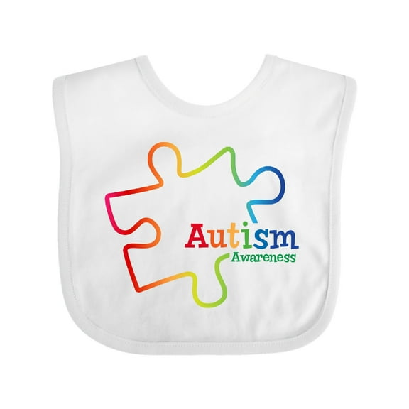 Inktastic Rainbow Gradient Autism Boys or Girls Baby Bib