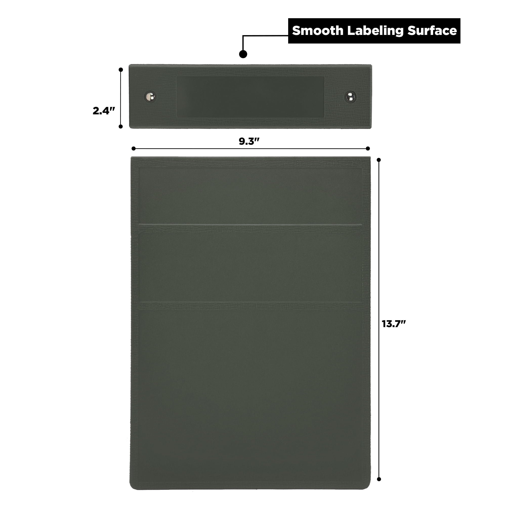 Carstens 2-Inch Heavy Duty 3-Ring Binder - Top Opening, Charcoal Gray