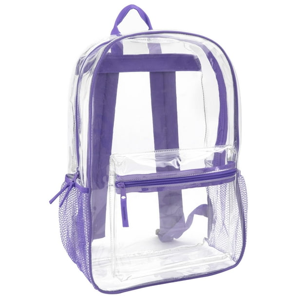 Mochila Trail maker de PVC transparente para niños, color morado