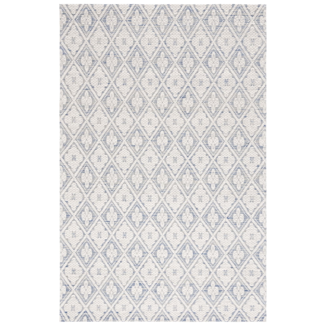 SAFAVIEH Marbella Rosario Geometric Area Rug, Blue/Ivory, 6' x 6' Round
