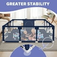 thumbnail image 6 of Baby Playpen, HDJ 71 inch Extra Large Baby Play Yard with Soft Breathable Mesh, Play Fence for Infant and Toddlers, Anti-Slip Base, Blue, 6 of 8