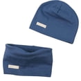 thumbnail image 2 of Conjunto de gorro y bufanda de lazo para bebés, niños y niñas, gorros tejidos de algodón suave para niños, gorro y bufandas con cuello para niños pequeños, 2 of 8