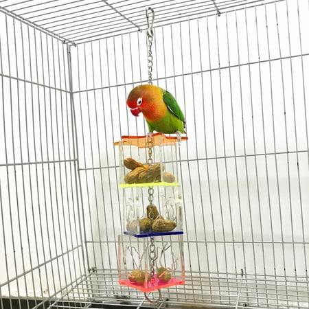 Hanging Acrylic Foraging Toys for Pet Birds Parrot Accessories Interactive Chewing Supplies