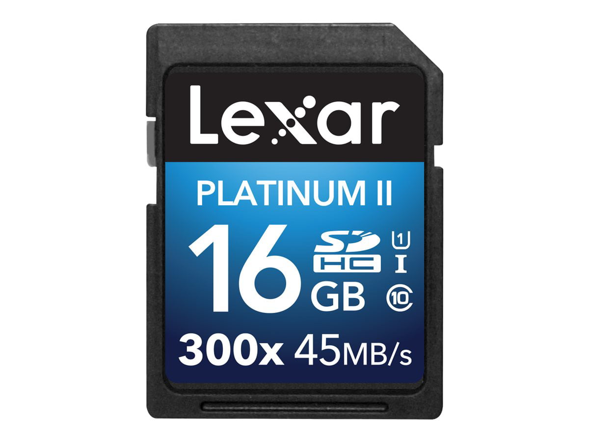 Lexar Platinum II 300x SDHC Flash Memory Card for Car Dash Cam and Cellphone 16GB