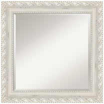 Amanti Art Opera Off White Beveled Wood Bathroom Wall Mirror