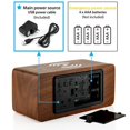 thumbnail image 4 of TBWYF Wooden Wood Alarm Clock Qi Wireless Charging LED Sound Control Time Date Temperature Brown, 4 of 5