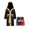 Black&Red, variant on Rswnyirn Kids Boys 2 Piece Boxing Uniform Set Satin Long Hooded Boxing Robes Cloak and Shorts Set Black&White 10