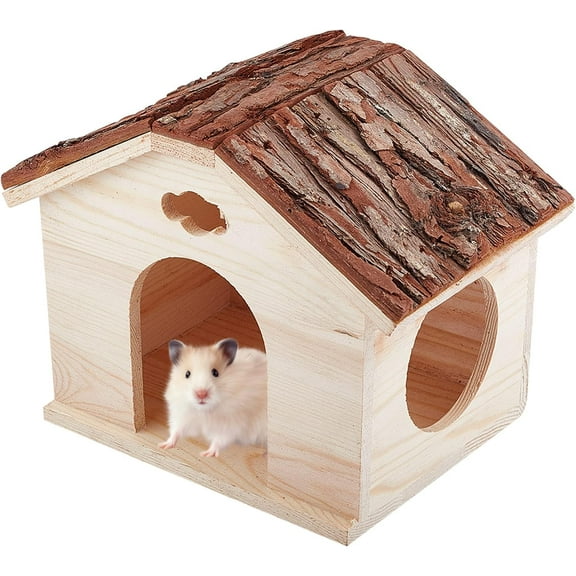 Hamster Wooden House Larger Size and Comfortable Wood House Hideout Cage Toy foeHamster Wooden Hideout for Hamster Chinchilla Cavy diy