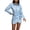 Sky Blue, variant on Fesfesfes Women Dress Casual Trumpet Long Sleeve Solid Turn-down Collar Slimming Mini Shirt Dresses Clothes Sale