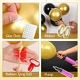 thumbnail image 6 of NiHome 230PCS Black and Gold Balloon Set, Includes Metallic, Confetti and Starburst Balloons (5” 10” 12” 18” 22”), Long Balloons, Tying Tool, Pump, Ribbon and 100 Glue Dots for Party Decorations, 6 of 8