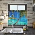 thumbnail image 7 of Palm Tree Kitchen Curtains 2 Panels UV Protected Tier Curtains, Half Window Curtains Kitchen Tiers for Guest Room Bathroom Sink Laundry Room Basement,24 x 27 Inch, 7 of 7