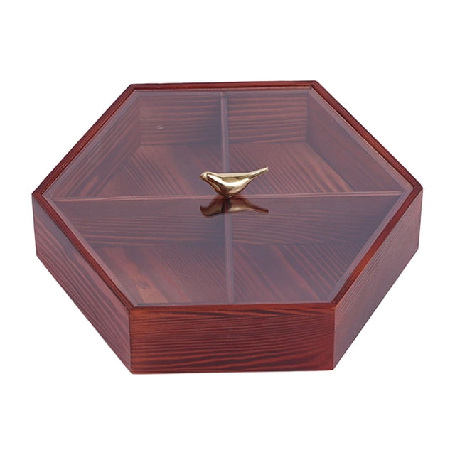 Divided Serving Tray Dustproof Snack Tray for Kitchen Chinese New Year Party bird handle