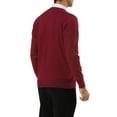 thumbnail image 3 of Lars Amadeus Men's Solid Color Knitted Long Sleeves V Neck Pullover Sweater, 3 of 5