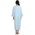 thumbnail image 2 of MAYFISH Women's 3/4 Sleeve Lightweight Bathrobes: 100% Cotton Zipper Robes with Pockets, Perfect Loungewear(Light Blue,2XL), 2 of 2