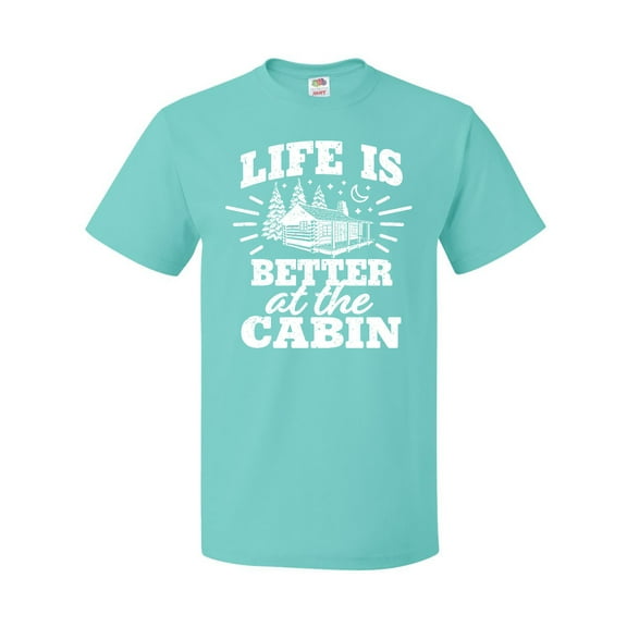 Inktastic Life is Better at the Cabin with Trees and Moon T-Shirt