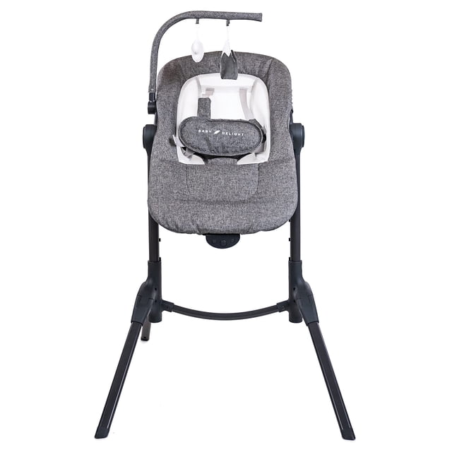 Silla para bebé Baby Delight Bloom | Silla de bebé relajante y ajustable | Portátil y compacto | Tweed carbón