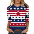 thumbnail image 2 of Cavosen Red White and Blue Tops for Women 4th of July 3/4 Sleeve Crewneck Tops American Flag Print T Shirts Lady XL Red White and Blue Casual Tops Patriotic Tunic Tees 2025 Patriotic Clothes, 2 of 5
