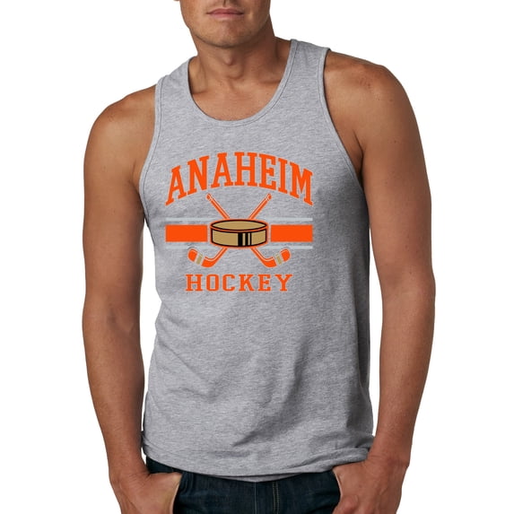 Wild Bobby City of Anaheim Hockey Fantasy Fan Sports Men's Tank Top, Heather Grey, Small