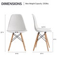 thumbnail image 3 of Aykah Chaise de Salle à Manger Moderne Eiffel, Blanche (Ensemble de 4), 3 of 10