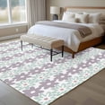 thumbnail image 4 of Teal Purple Floral Area Rugs 5'x7', Washable Small Throw Rugs for Laundry Room Playroom, Modern Abstract Art Spring Flowers Indoor Outdoor Rug Non-Slip Low Pile Carpet Runner Reversible Floor Mats, 4 of 8