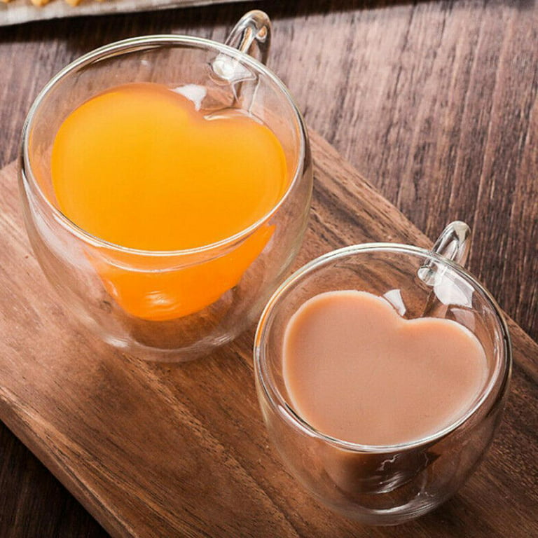 Heart Shaped Double Walled Insulated Glass Coffee Mugs or Tea Cups, Milk  Cups Clear, Unique & Insulated with Handle 100% Manual Blowing - China  Glass Cup and Double Layer Glass Cup price