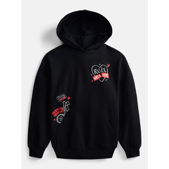 Disney Descendants Rule Breaker Girl's Puff Graphic Fleece Hoodie, Sizes 4-16