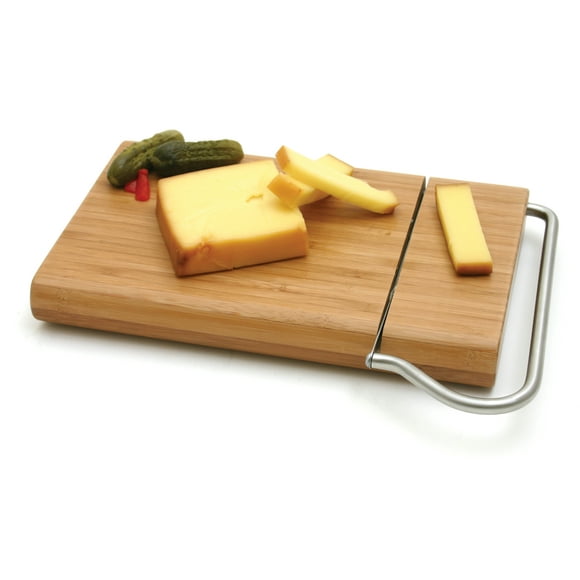 Swissmar Planche à Découper en Bambou avec Lame Trancheuse à Fromage, Acier Inoxydable