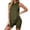 Army Green, variant on Women's 2 Piece Solid Sleeveless Tank Top & Pocket Biker Shorts Loungewear Set, Loose Side Split Casual Workout Outfit S-XXXXL