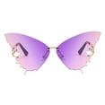 thumbnail image 4 of Butterfly Rimless Sunglasses, Women Luxury Designer Oversized Sunglasses, 400 Gradient, 4 of 7